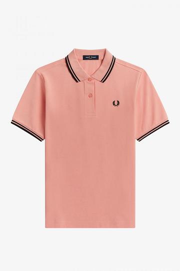 Pink Coral Fred Perry G3600 Women's Polo Shirts | PH 1969HAPK